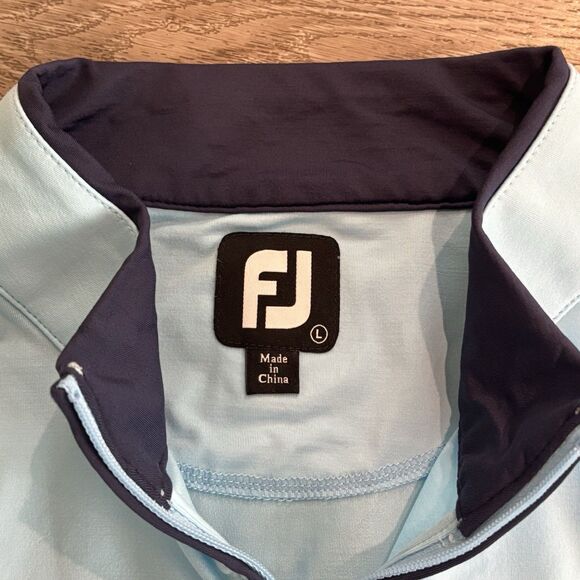 FootJoy Golf Sweater Mens Large Blue 1/4 Zip Pullover Stretch Preppy Athletic - Picture 3 of 9